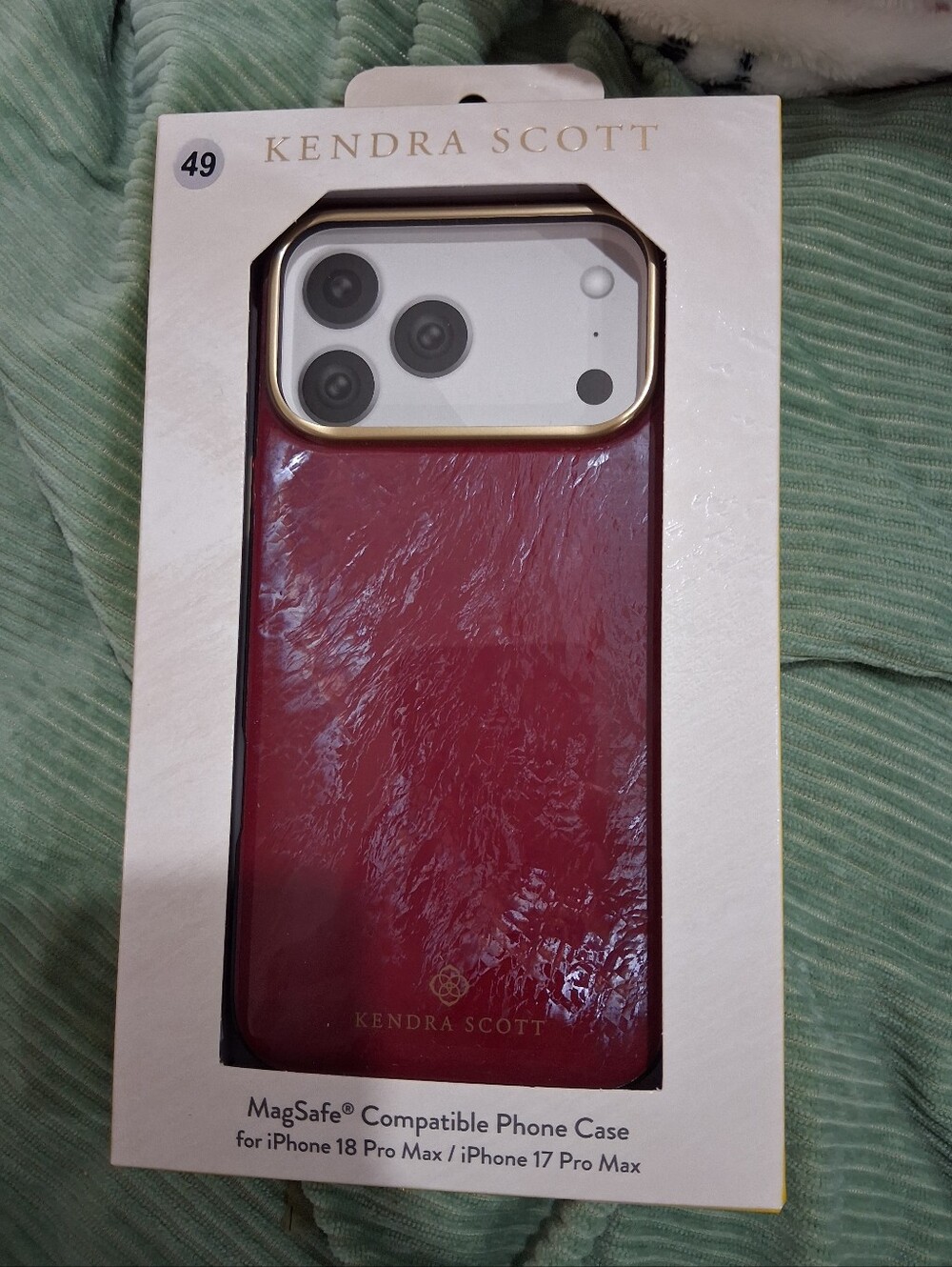 Kendra Scott MagSafe Phone Case in Deep Red with Gold Camera Accent